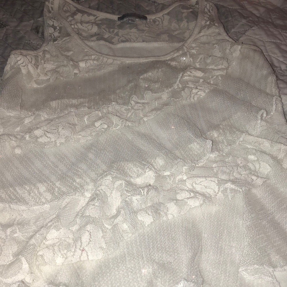 Sparkle/ ruffle tank top